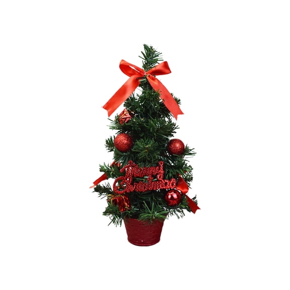 YIMWNYI Mini Artificial Christmas Tree Set, Tabletop Christmas Decoration, Festive Home Decor, Winter Village Ornament, Desktop Xmas Tree for Party and Gathering Decorations