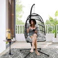 thumbnail image 4 of Gymax Chaise Suspendue en Œuf avec Support Housse Imperméable et Coussin Gris, 4 of 10