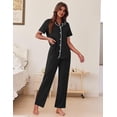 thumbnail image 2 of EKOUAER Women's Pajama Sets Button Down Loungewear Short Sleeve Sleepwear 2 Piece Pants Pjs Set with Pockets, 2 of 6