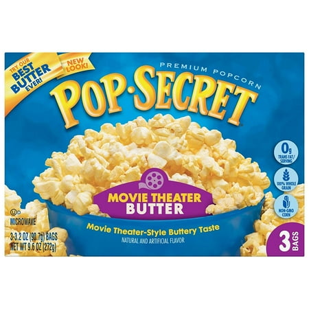 Movie Theater Popcorn Supplies - (4 Pack) Pop Secret Microwave Popcorn, Movie Theater Butter, 3.2 Oz, 3 Ct