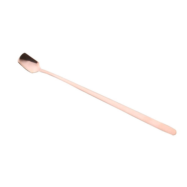 Cateissary Mango largo té helado café helado cuchara de acero inoxidable leche bebida fría cucharas para revolver Cocina y Comedor Oro rosa Cateissary JJ17475-03