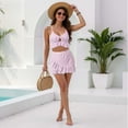 thumbnail image 6 of BOBOGOJP 2 Piece Swimsuits for Women Halter Tankini Top with Skirt Bottom Tummy Control Bathing Suit Pink for Size S, 6 of 9