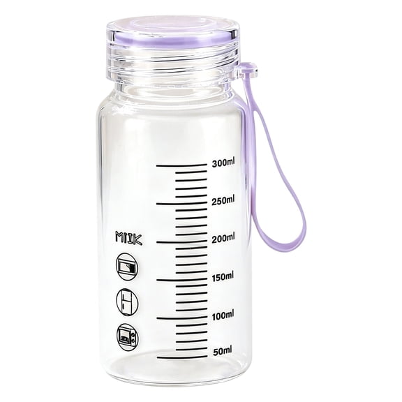 USUERY Portable Glass Water Bottle 260 350ml With Measurement Scale Leak Proof Lid Insulated Sleeve For Coffee Travel Home