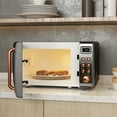 thumbnail image 3 of Costway 0.7 Cu.ft Retro Countertop Microwave Oven 700W LED Display Glass Turntable Rose Gold, 3 of 12