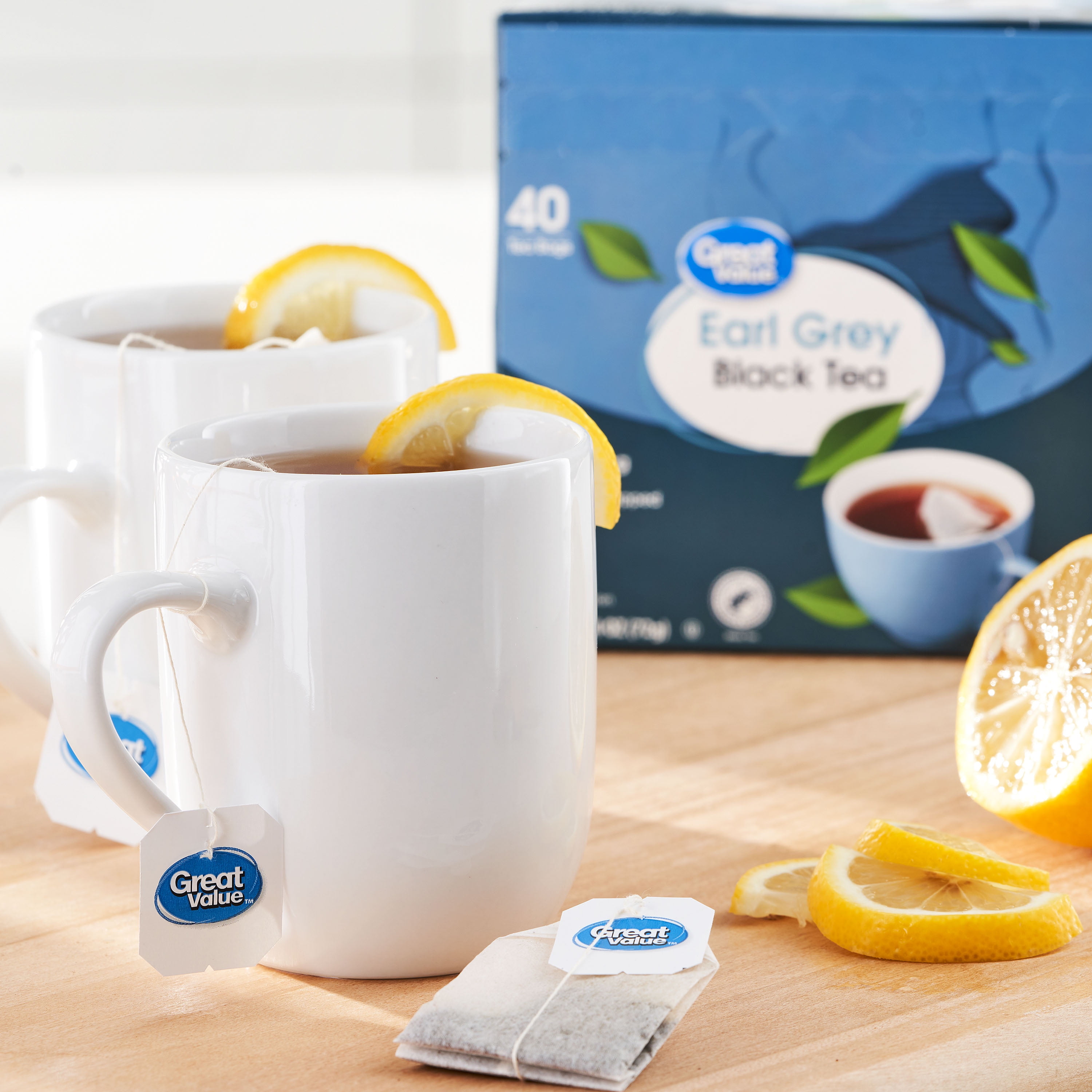 Great Value Earl Grey Black Tea Bags 2.54 oz 40 Count Individually