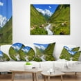 thumbnail image 3 of Designart River in Caucasus Mountains - Landscape Printed Throw Pillow - 16x16, 3 of 4