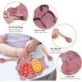 thumbnail image 2 of Platos de silicona con ventosa para bebé, plato de ventosa sin BPA, mantel individual de silicona antideslizante para bebés, niños (rosa), 2 of 5