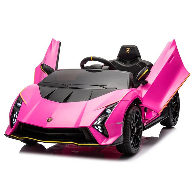 KingToys Pink Licensed 12V Lamborghini Autentica 4x4 Kids Ride On Car With RC