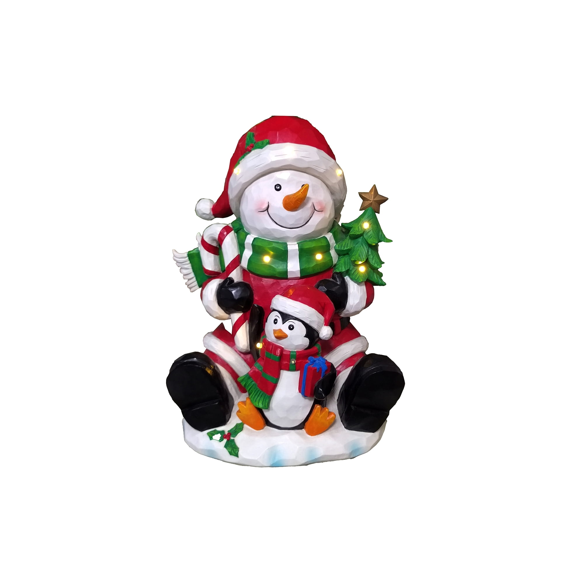 Snowman Penguin Christmas Decor with LED Lights Battery Operated Indoor use only