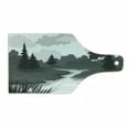 thumbnail image 1 of Lake Forest Cutting Board, Greyscale Landscape of Tree and River Silhouettes, Decorative Tempered Glass Cutting and Serving Board, in 3 Sizes, by Ambesonne, 1 of 2