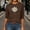 Brown, variant on Dolkfu Crew Neck Tops for Women Trendy Green Pull-on 3/4 Sleeve Minimalist T-Shirts Printed Floral Casual Tops Army Green,L