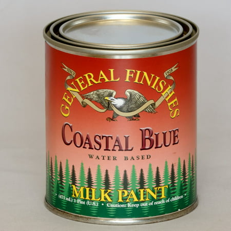 PCB Milk Paint, 1 pint, Coastal Blue, Milk Paint can be used indoors or out and applied ot furniture, crafts and cabinets By General Finishes From (Best Paint For Cane Furniture)