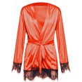 thumbnail image 4 of Valentine's Day Clearance Sale! Women's Silk Robe,Satin Robe with Lace Trim,Lace Robe and Nightgown,Bridal Party Robe Bridesmaids Robes Bride Robe for Wedding Day,Babydoll Lingerie Nightdress, 4 of 5