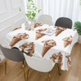thumbnail image 2 of Yayeee Tablecloths 60" x 60" Rectangle Wrinkle Resistant Party Table Cover, Brown Ice Cream Pattern, 2 of 8