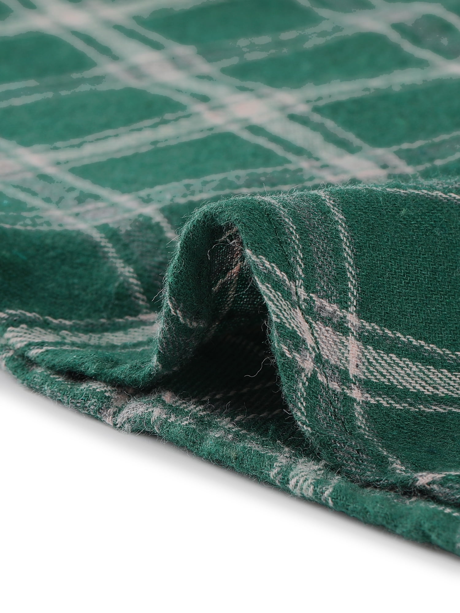 DARING DIVA Women's Casual Boyfriend Plaid Button Down Flannel Shirt L Green Beige