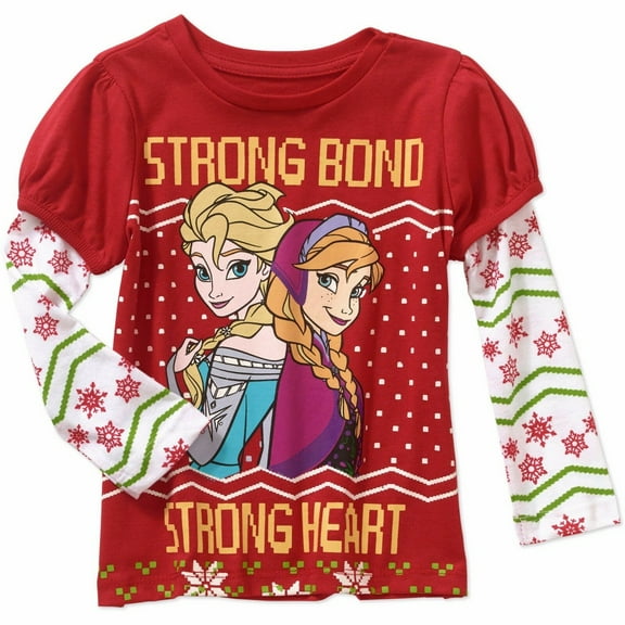 Disney Frozen Elsa Anna Long Sleeve T Shirt Girl Size 5T