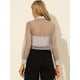 thumbnail image 5 of Blusa Allegra K con Botones para Mujer Manga Larga Transparente Top Gris S, 5 of 6