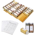 thumbnail image 1 of Spice Drawer Organizer with 28 Jars and 216 Labels,Non-slip Rubber, Bamboo 4 Tier Spice Racks Tray Seasoning Containers for Kitchen Drawers,Cabinets,Countertop,13" Wide * 15.8" Deep, 1 of 5