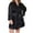 Black, variant on MuZeFu Pajamas for Women Dress Long Women's Solid Color Comfortable Long Sleeved V-neck Home Sleepwear Dress