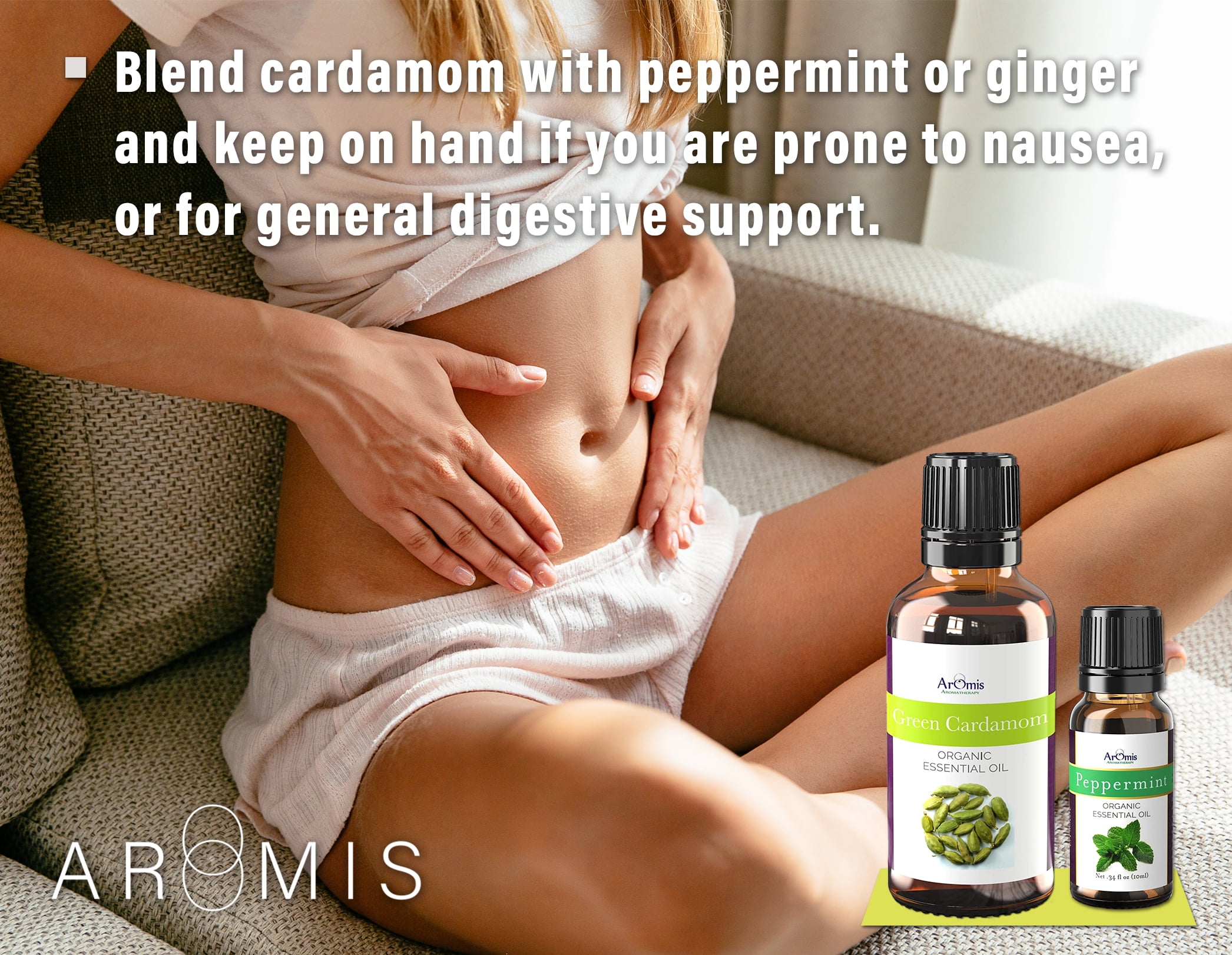 ArOmis Green Cardamom Essential Oil - USDA Certified Organic - 100% Pure Therapeutic Grade 30ml (1 fl oz) Undiluted, Oils Perfect for Aromatherapy