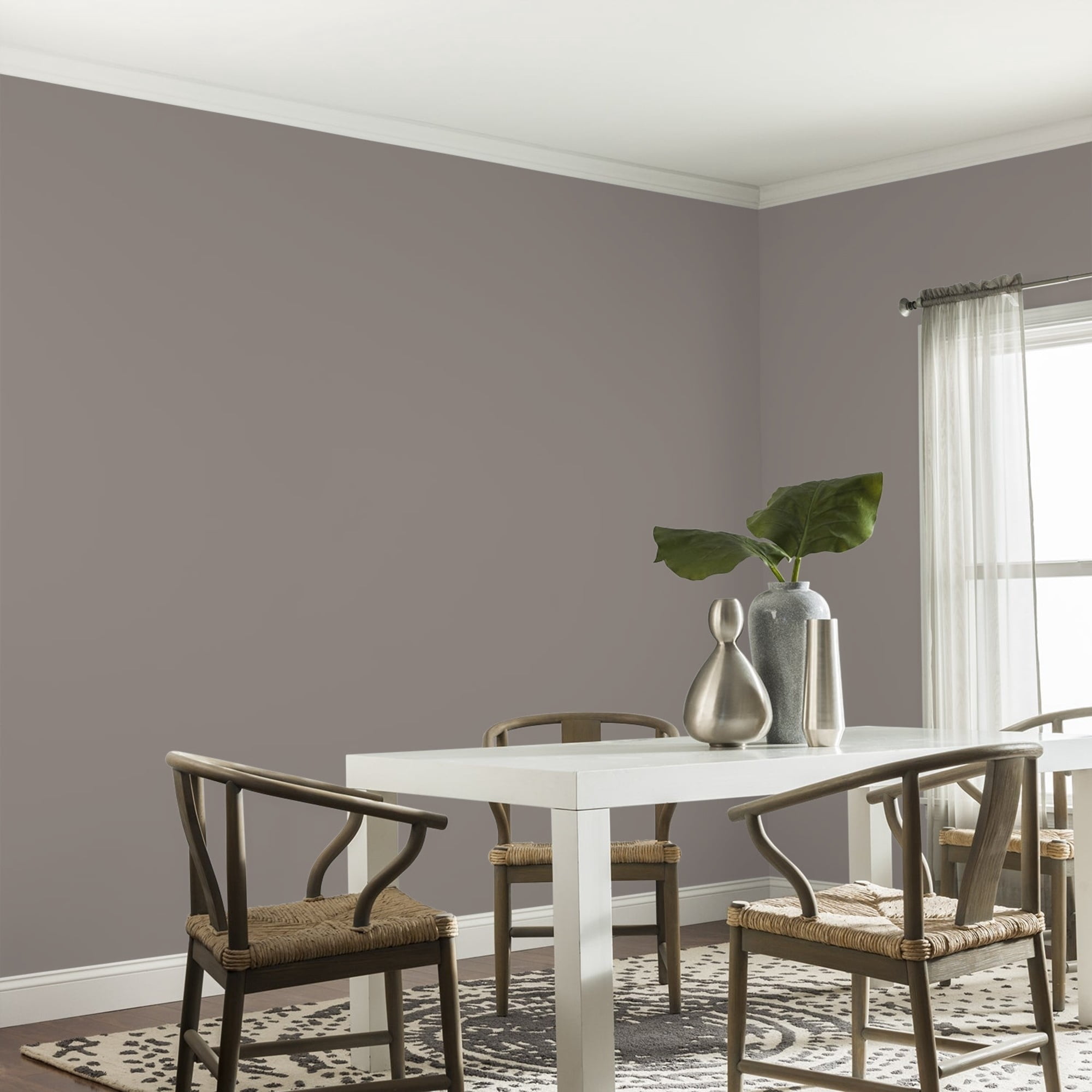 Glidden One Coat Elephant Gray / Grey Eggshell Interior Paint with Primer, 1 Gallon