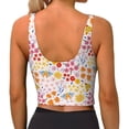 thumbnail image 3 of Vsdgher Colorful Floral Print Women Sleeveless Athletic Tank Top Built-in Bra Camisole Sports Vest for Yoga Running Fitness Exercise with Removable Pads, 3 of 8