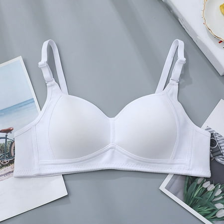On Sale Now: Bra Pack  Paquete de sujetador  Girls Bra Thin Style Small Chest Push Up No Steel Ring Underwear Bra SOPATENOR White M