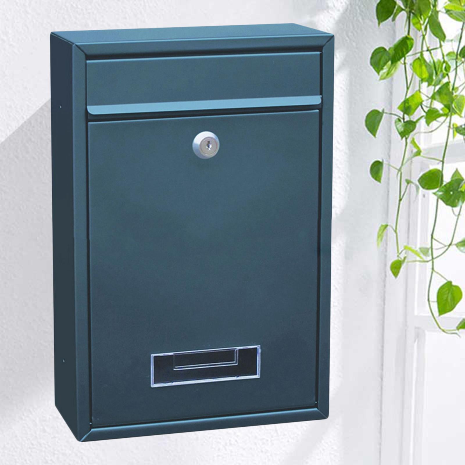 Mailbox Wall Mounted Post Mail Case Lockable Mail Box Front Door Drop