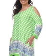 thumbnail image 3 of White Mark Women's Plus Size Cold Shoulder Printed Tunic Top, 3 of 4