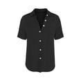 thumbnail image 5 of Axiiglly Mens Shirts Casual Dressy Lapel Short Sleeve Button Up Shirts, Solid Color Lightweight Holiday Tops, S-2XL, 5 of 5