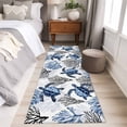 thumbnail image 4 of Coastal Sea Turtles 2'x6' Runner Rugs for Hallway Kitchen Bedside Non Slip Washable, Blue Summer Coral Ocean Beach Entryway Rug Runners with Rubber Backing, Long Carpet Runner for Laundry Room, 4 of 8