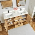 thumbnail image 4 of Gara 60M" Double Bath Vanity in Washed Ash Grey with White Grain Composite Stone, 4 of 16