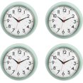 thumbnail image 1 of 4 Pack Kiera Grace Horloge Murale Ronde Analogique Décorative Rétro, 9.5 Pouces D x 2 Pouces L, Vert, 1 of 6