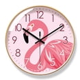 thumbnail image 1 of Reloj de pared con forma de flamenco, 30 x 30 cm, silencioso, sin tictac, color rosa, 1 of 1