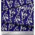 thumbnail image 3 of Soimoi Rayon Fabric Leaves & Floral Block Printed Fabric 1 Yard 42 Inch Wide, 3 of 3