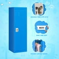 thumbnail image 6 of Infans 48" Metal Storage Locker, Children Daycare Coat Locker w/ Hanging Rod & Shelf, 2-Tier Safe Storage Locker Cabinet w/ 2 Keys and Lock, Blue, 6 of 7