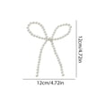 thumbnail image 2 of White Pearl Bead Bow Ornament with Acrylic Beads, Elegant Design, for Christmas Tree, Decoration, 2 of 3