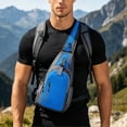 thumbnail image 2 of VeFlora Men's Waterproof Sling Crossbody Bag, Lightweight Chest Shoulder Backpack, Portable Outdoor Sports Bag for Hiking Travel Commuting Daily Use(Blue/One Size), 2 of 5