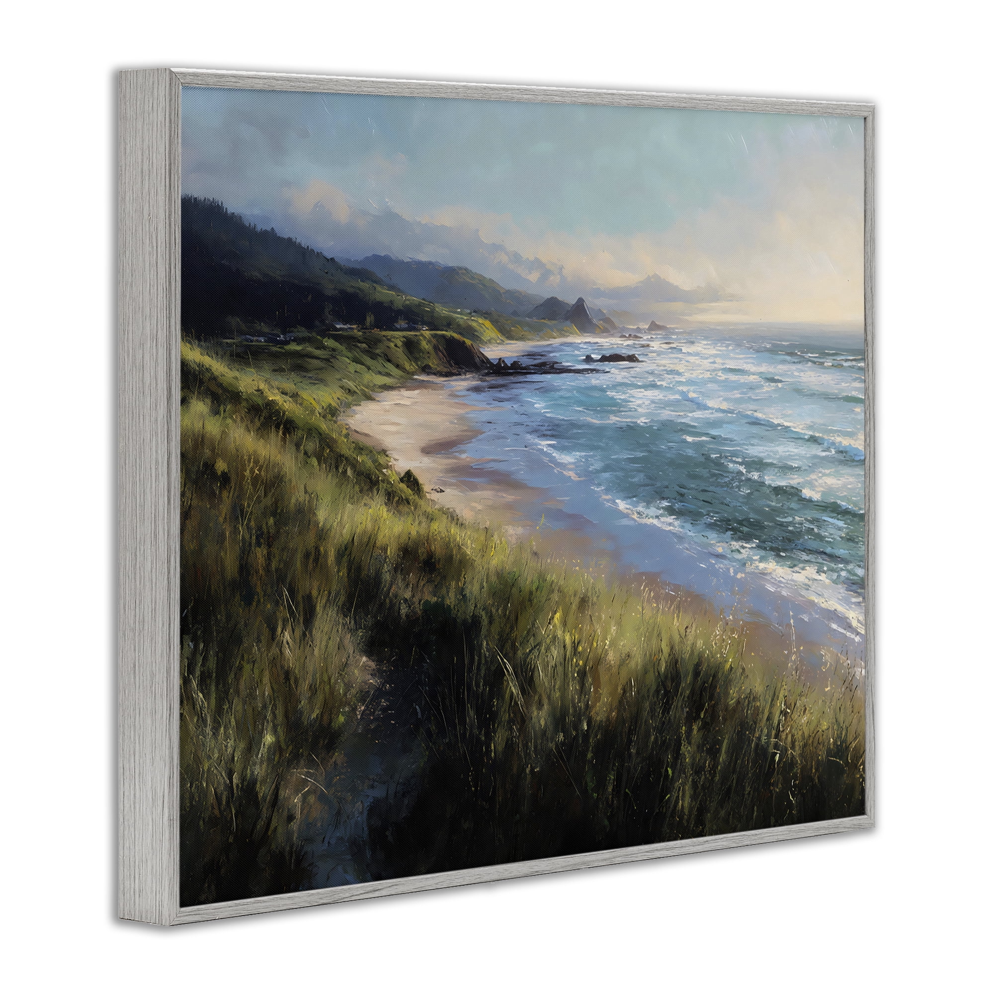 Stupell Industries Nature's Coast in Morning Light Gray Framed Giclee Art, design by Franklyn Gregory