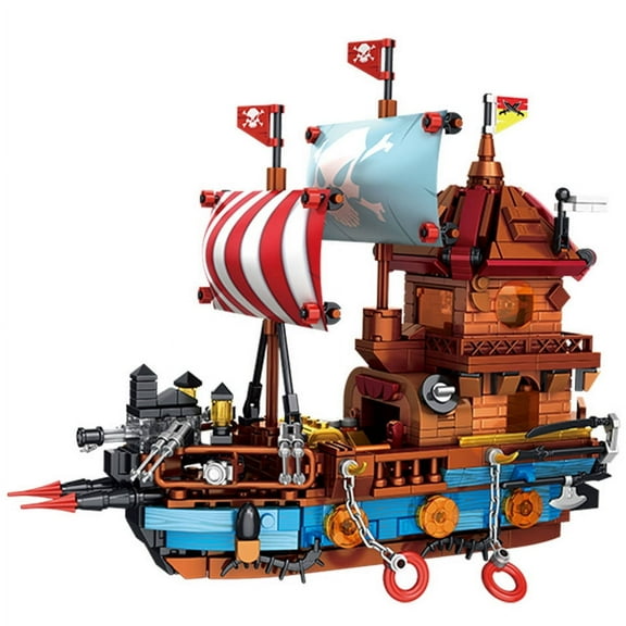 GZBrick Pirate Series Building Sets Compatible with Lego Ship with Detachable Weapons & LED Lights for Adults Boy 916PCS