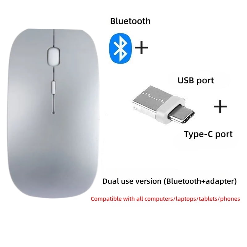 Wireless Bluetooth Silent Mouse for MacBook, Rechargeable Compatible with MacBook Air/Pro M1 M2 M3 Laptop