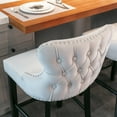thumbnail image 2 of Velvet Counter Height Upholstered Barstools, Bar Stools Seat Height 27", Counter Height Armless Bar Chairs Button Tufted with Solid Wood Legs and Footrest for Kitchen Island Bar Area (Set of 4), 2 of 9