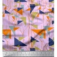 thumbnail image 1 of Soimoi Silk Fabric Dot,Branches & Triangle Geometric Printed Craft Fabric by The Yard 42 Inch Wide, 1 of 3