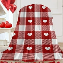 Heart Print Flannel Blanket Soft Lightweight Throw for Couples Romantic Gift for Valentine s Day Anniversary Picnic Sofa Use(B)