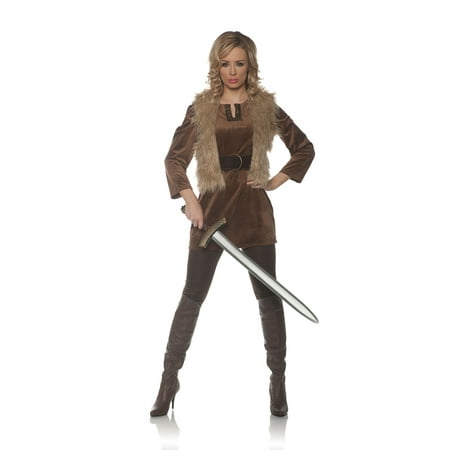 Lady Crusader Womens Adult Hunter Robin Hood Brown Costume-L