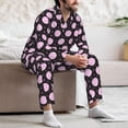 thumbnail image 7 of Naloa Pink Groovy Disco Ball Men’s Pajamas Set - Long Sleeve Button Down Sleep Shirt and Pajama Bottoms Sleepwear Set-X-Large, 7 of 7