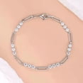 thumbnail image 4 of Paper Tennis Bracelet White Round Cut 4 Ct Moissanite Women 14K White Gold Plated, 4 of 4