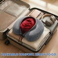 thumbnail image 5 of Sealy Gel Infused  Memory Foam Travel Pillow, Gray and Red, 5 of 8