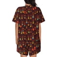 thumbnail image 6 of Fotbe Dancing African Women1 Print Pajama Set for Women 2 Piece Loungewear Short Sleeve Tops and Shorts Set Soft Sleepwear-Large, 6 of 7