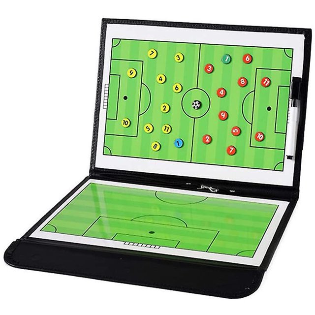 Tablero de entrenamiento de fútbol Entrenadores Portapapeles Kit de tablero magnético táctico con borrado en seco, rotulador y bolsa con cremallera
